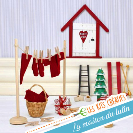 kit diy creatif enfant noel maison porte lutin noel