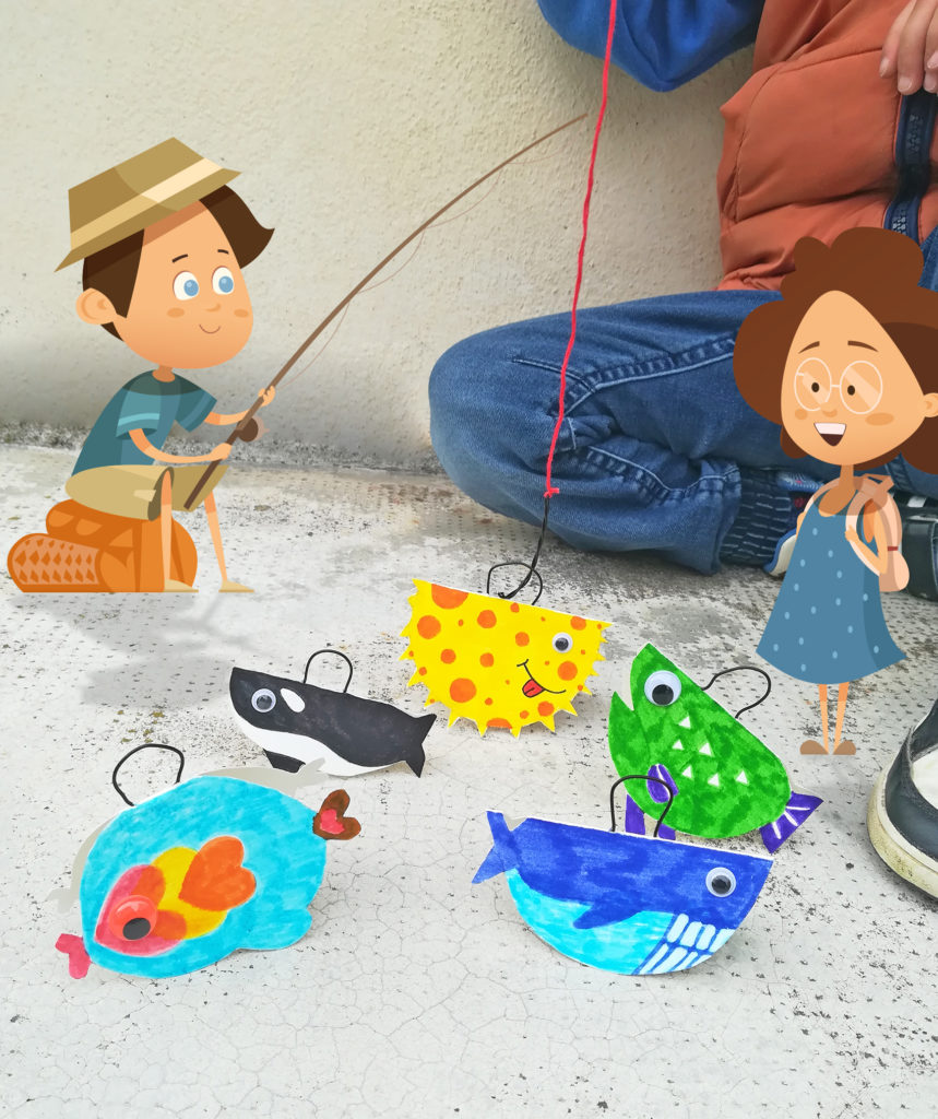diy bricolage enfant peche aux canard poissons