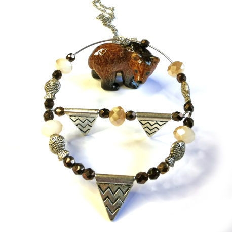 collier fantaisie createur animal totem ours