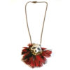 collier animal totem raton laveur plume