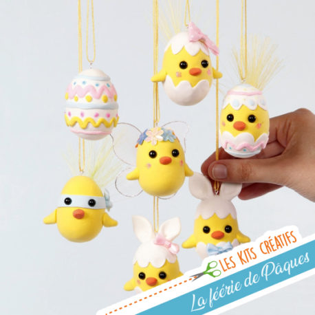 kit creatif enfant paques poussin oeuf modelage decoration