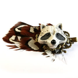 pince cheveux barrette raton laveur animal totem