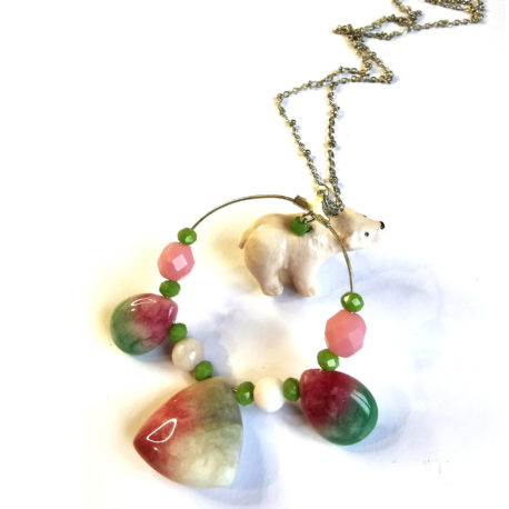 sautoir bijoux fantaisie createur boheme boho chic ours polaire