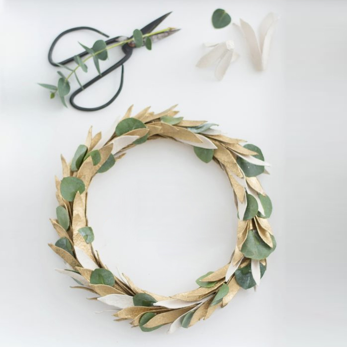 diy couronne noel boite oeuf zero dechet