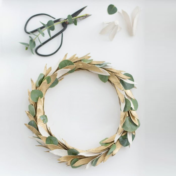 diy couronne noel boite oeuf zero dechet