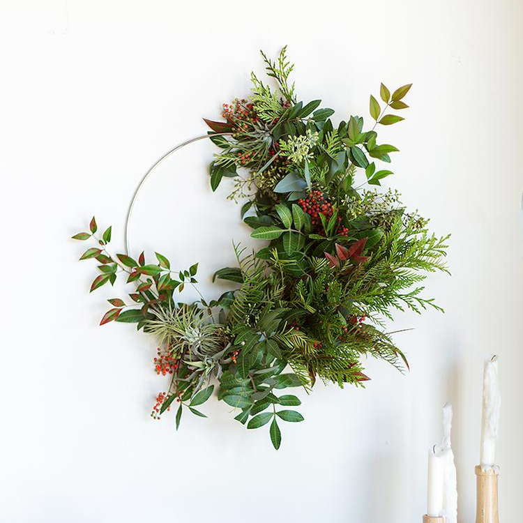 diy couronne noel feuillage eucalyptus olivier lierre