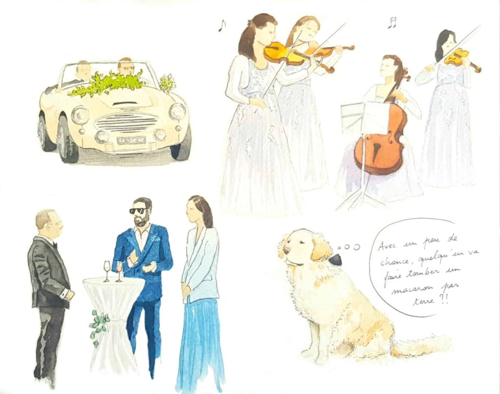 live painting carnet croquis mariage