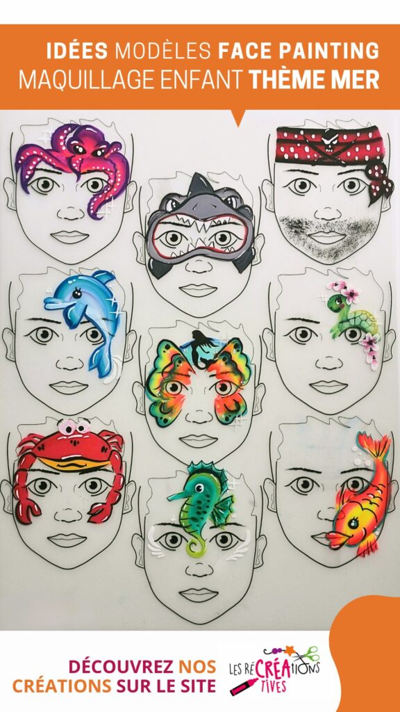 9 idées maquillage maquillage enfant thème mer été océan plage