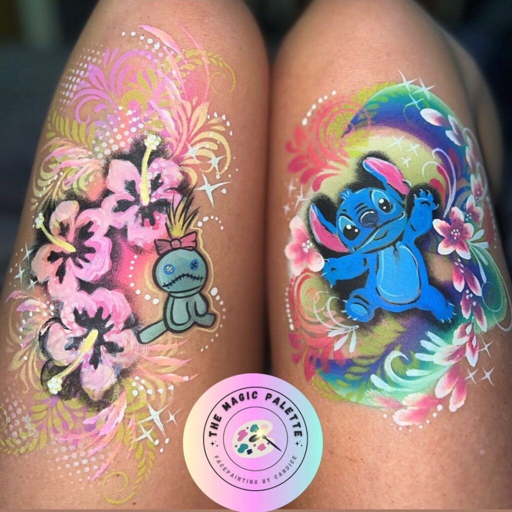 maquillage stitch jambe fond eponge
