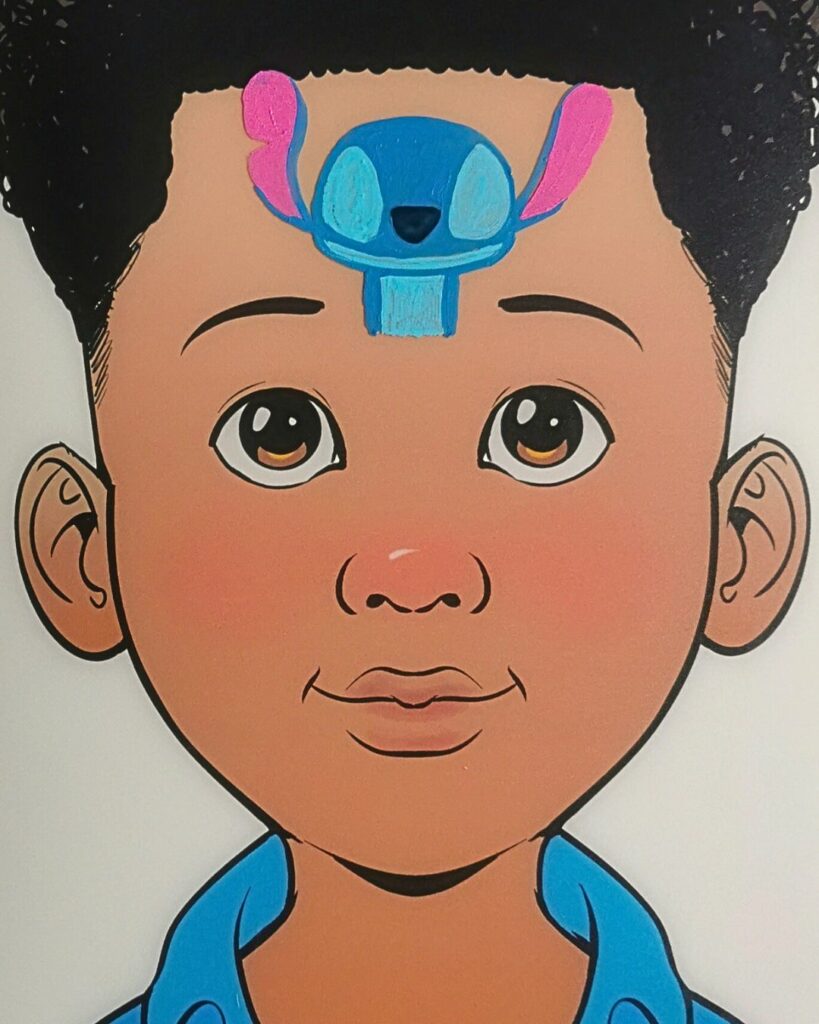 tuto facile maquillage enfant stitch etape 2