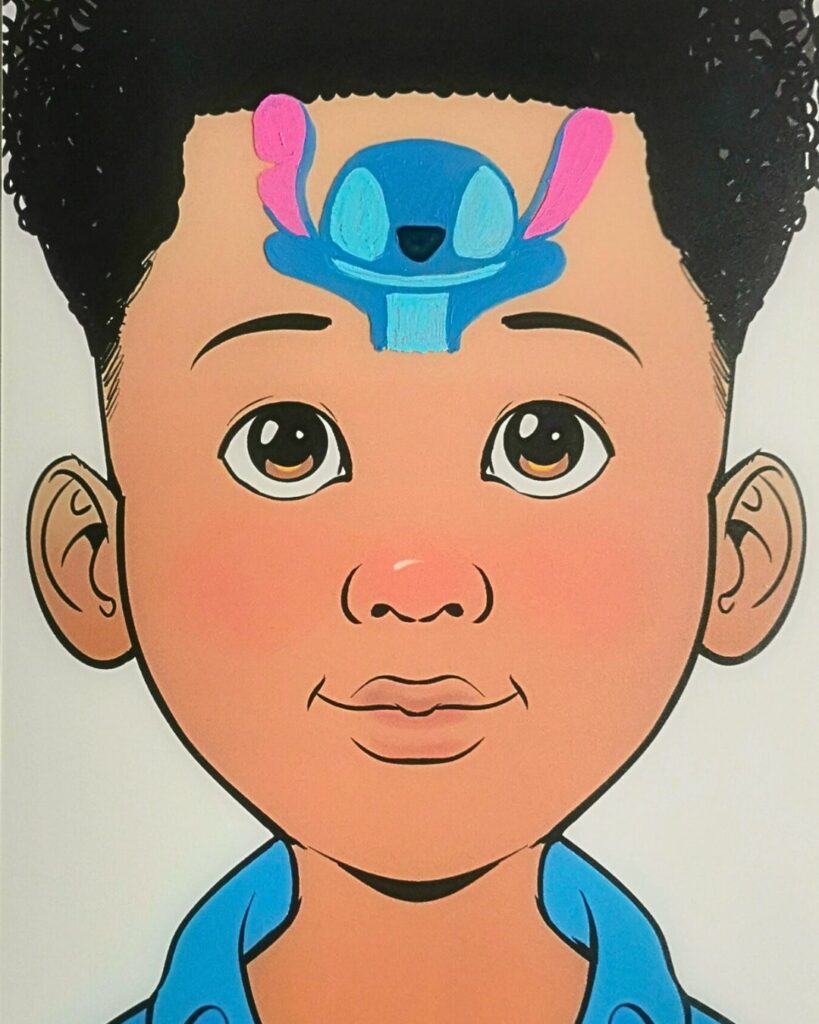tuto facile maquillage enfant stitch etape 3