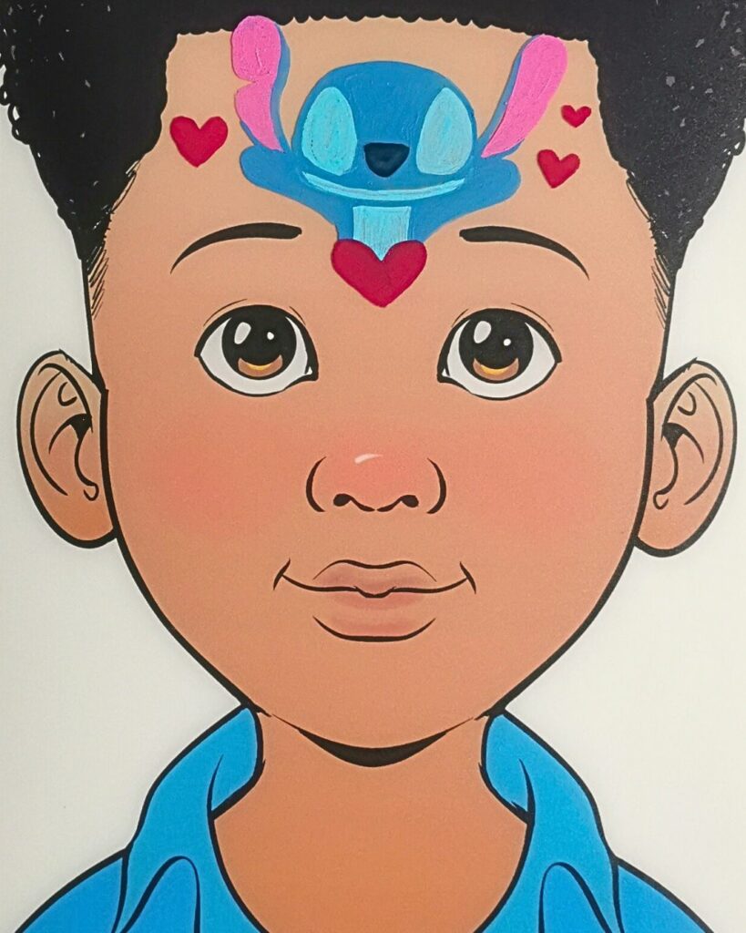 tuto facile maquillage enfant stitch etape 4