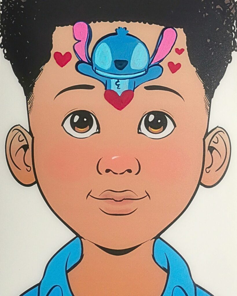 tuto facile maquillage enfant stitch etape 5