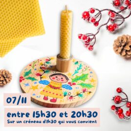 atelier creatif diy adulte nimes bougie noël cire abeille décoration bougeoir bois