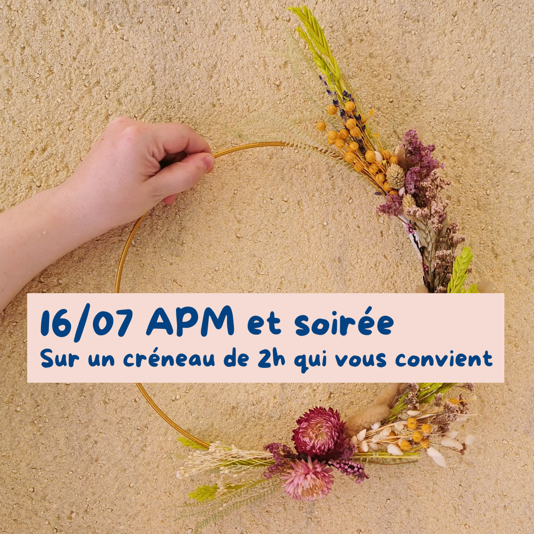 atelier diy couronne fleur sechees nimes juillet