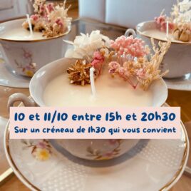 Atelier DIY adulte – Création de bougie coulée vaisselle vintage à Nîmes