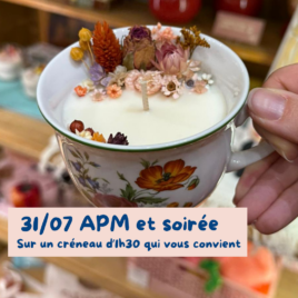 atelier bougie vintage tasse nimes juillet