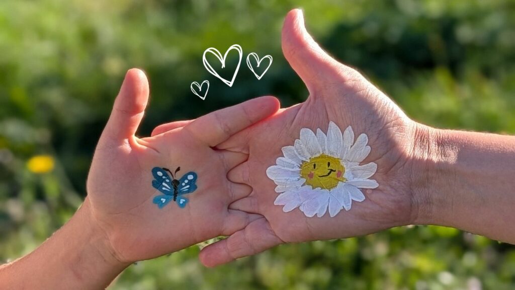 modèle maquillage enfant thème nature jardin fleur insecte animaux
