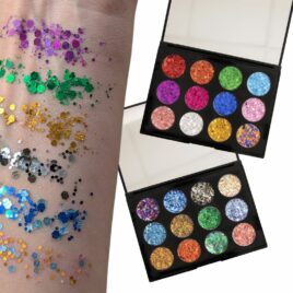 palette paillette crème glitter gel visage corps maquillage artistique